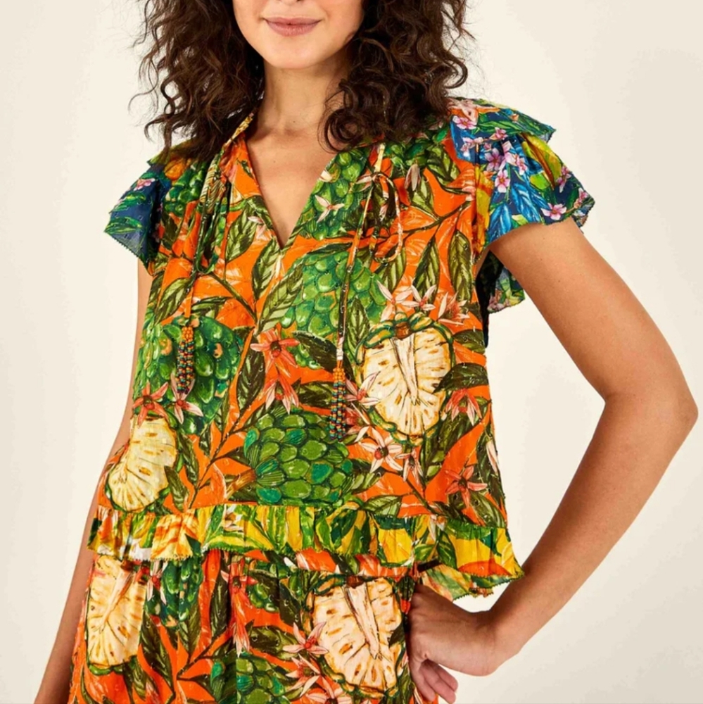 Farm Rio Caipirinha Blouse XL NWOT